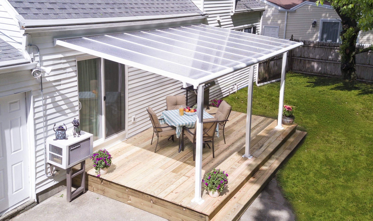 stikla verandas aluminija nojume polikarbonata jumts ieva BA CA 3.0x5.4 saurs