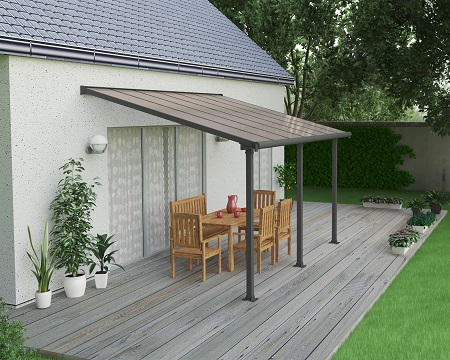 stikla verandas aluminija nojume polikarbonata jumts ieva PE BR 30x42 sm
