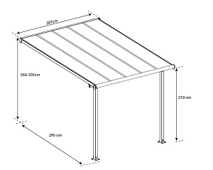 stikla verandas aluminija nojume polikarbonata jumts ieva jumts 30x30