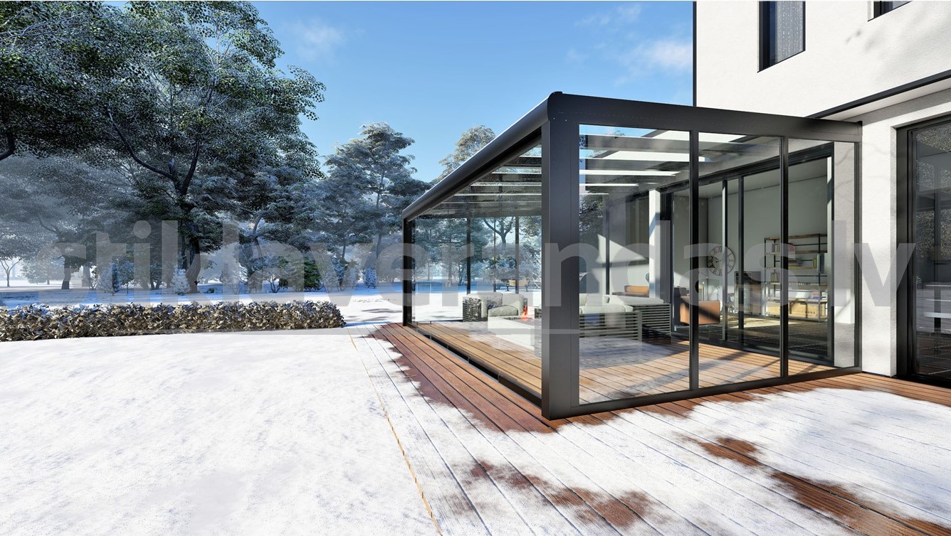 Stikla Verandas Nojume Atbidams Jumts Design 8