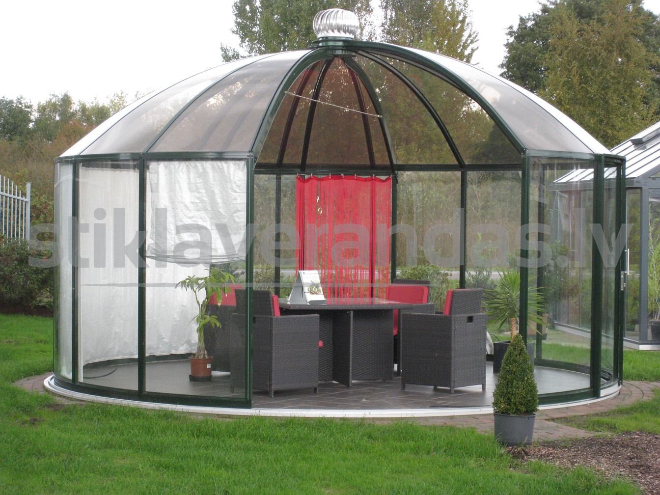 Paviljons Rondo Apals Grozams Stikla Verandas 4