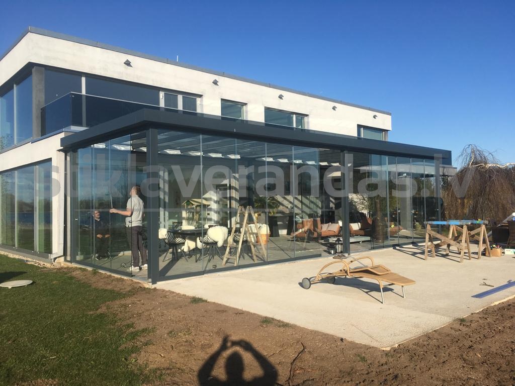 Stikla Verandas Terases Iestiklosana Horizontals jumts veranda Flatroof 01