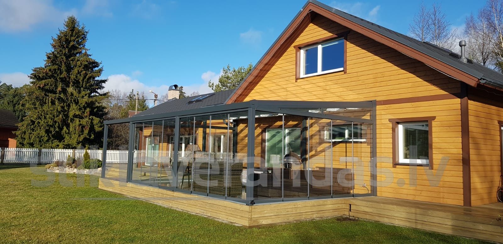Stikla Verandas Terases Iestiklosana Veranda Trend