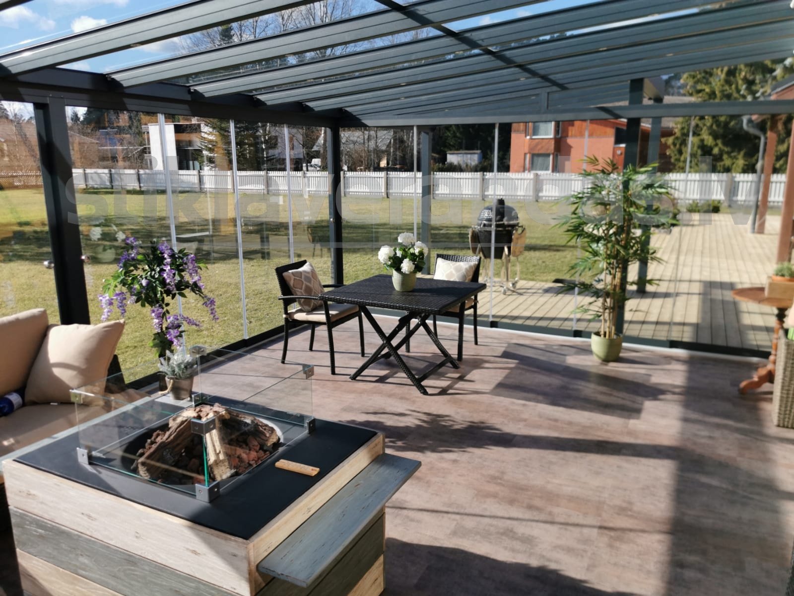 Stikla Verandas Terases Iestiklosana Veranda Trend