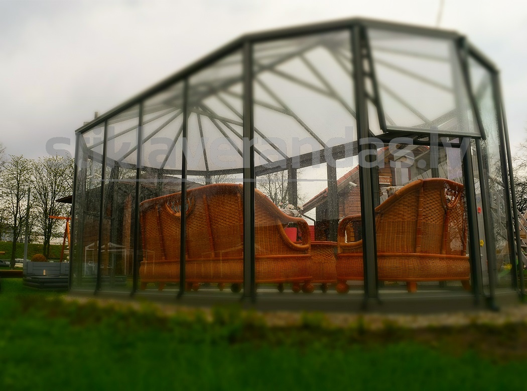 Paviljons Aluminija Stikla Apals 2