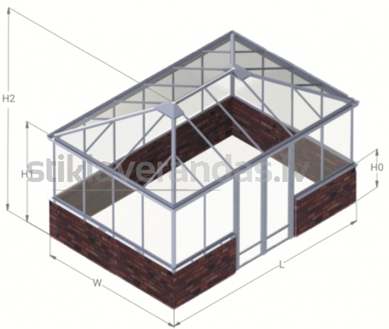 Paviljons Aluminija Stikla Kvadrats 1