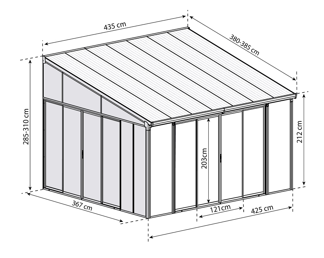 stikla verandas aluminija veranda polikarbonata jumts ance 4.0x4.2
